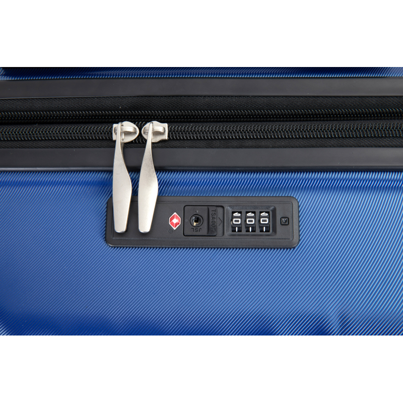 Expandable 3 Piece Luggage Sets PC Lightweight Suitcase with Two Hooks, Spinner Wheels, TSA Lock, (20/24/28), Blue